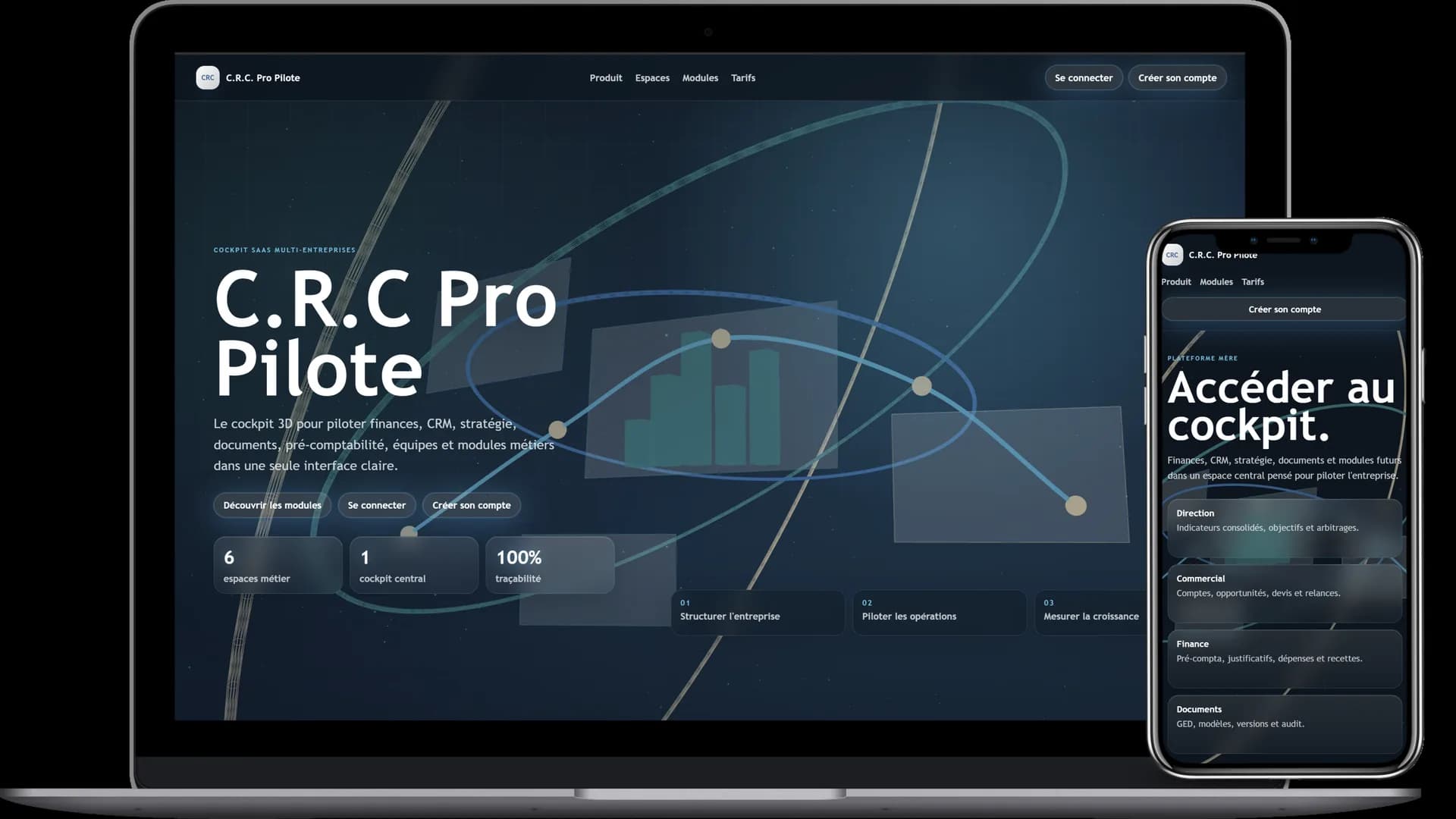 Interfaces de la suite logicielle C.R.C. Pro Pilote